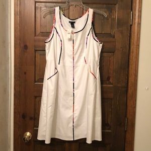 Lane Bryant sleeveless white dress w/pockets NWT